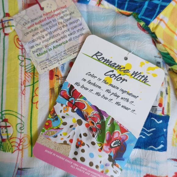 NWT Jams World Top Colorful Abstract Artsy Short Sleeve Limited Edition Wmns XXL - Picture 2 of 8